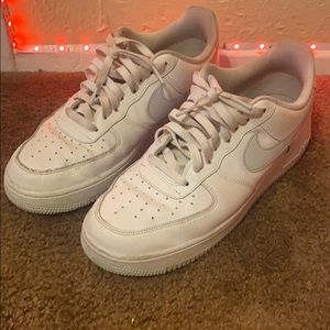 Nike Air forces with grey swoosh
